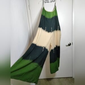 The Sang (Size 3X) Multicolored Stretch Sleeveless Wide Leg Jumpsuit (NEW-NWT)